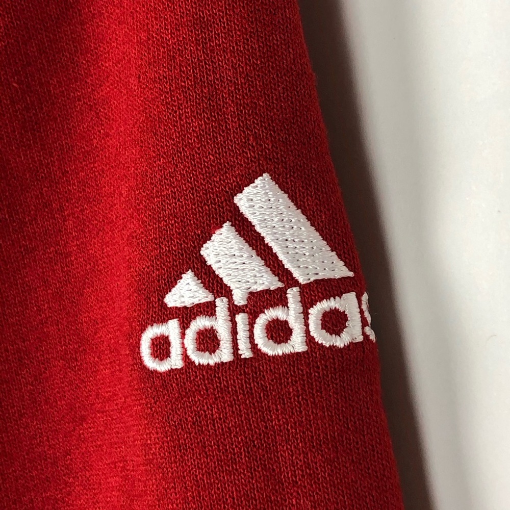 Adidas Youth Hoodie Red Large Cotton - Picture 3 of 7